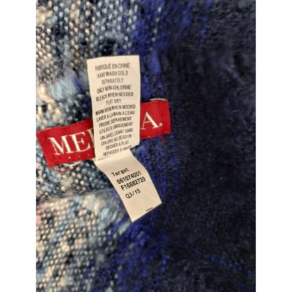Merona Unisex Plaid Acrylic Multi-Color Warm Scarf With Fringe One Size - Picture 4 of 6